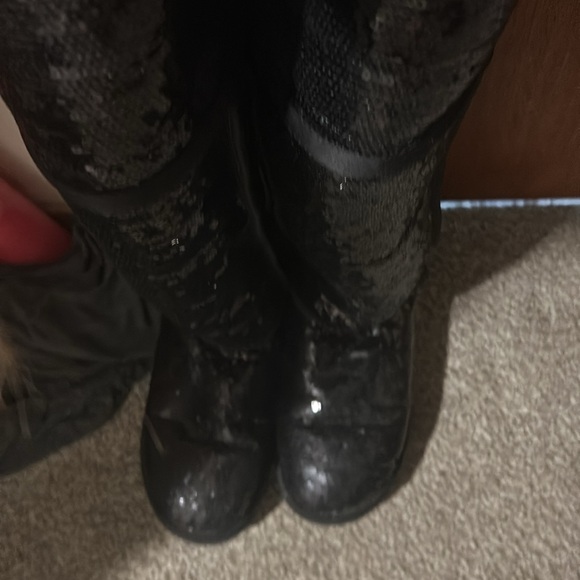 Ugg Sequin Over the Knee Boots Black Bailey Button Boots Designer Winter #751 - Picture 2 of 4